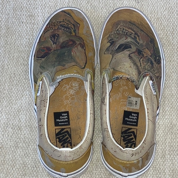 Van Gogh Museum Vans Slip-On canvas Sneakers Skull Art size 7 men’s 8.5 women’s - Picture 9 of 16